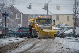 Gritting vehicle in action
