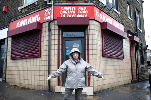 Maureen Fitzgerald outside the Kwai Hing on Ovenden Road