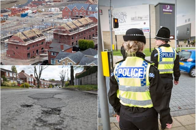 Crime, roads and housing were highlighted as areas where Calderdale Council needs to do more