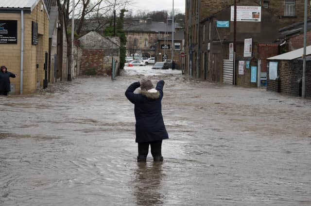 Flooding in Brighouse after storm Ciara. Photo: Steven Lord