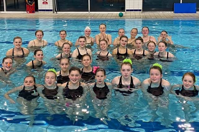 Halifax Synchronised Swimming Club at their Christmas Show at Todmorden Pool on Saturday. Photo by Charlotte Hughes.