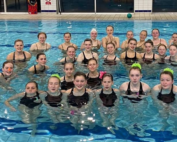 Halifax Synchronised Swimming Club at their Christmas Show at Todmorden Pool on Saturday. Photo by Charlotte Hughes.