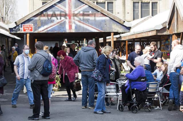 The outdoor market in Brighouse