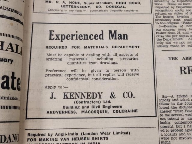 Required for materials department. Must be capable of dealing with all aspects of ordering materials including preparing quantities from drawings.