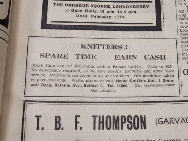 Spare time can be profitable with a Passap Knitter.