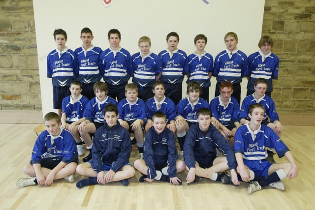Members of the year 9 rugby team at Brooksbank school, Elland, in 2005