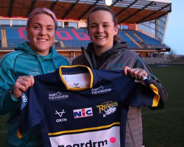 Amy Hardcastle, left, and Leeds Rhinos Women head coach Lois Forsell.