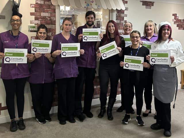 The team at Anchor's Savile Park celebrating their good rating from the CQC