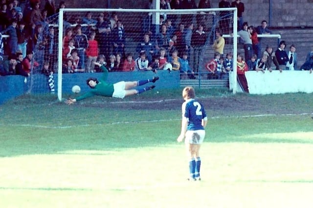 Derek Bell puts Town ahead against Rochdale on October 7, 1978