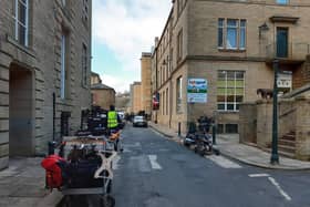 Filming for Secret Invasion at Dean Clough in Halifax 