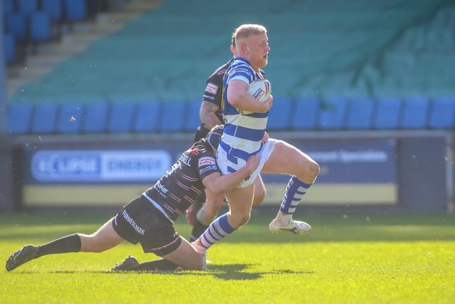14. Action from Halifax Panthers’ win over Barrow Raiders at The Shay, on Sunday, April 2, in the fourth round of the Challenge Cup. (Photo credit: Simon Hall)