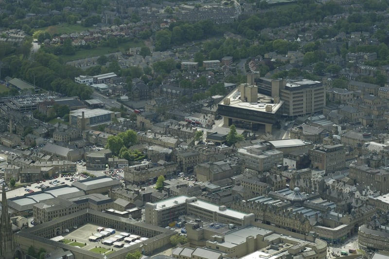 Aerial views of Halifax Town Centre.