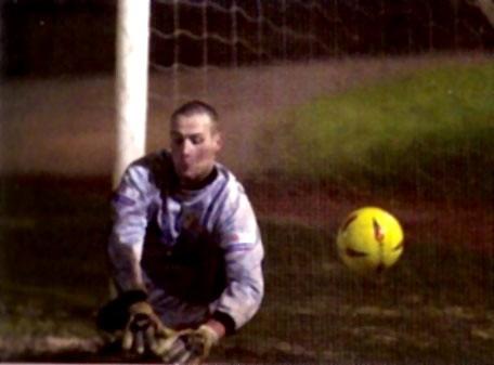 Adam Quinn deputises in goal, Halifax v Aldershot, February 24, 2004