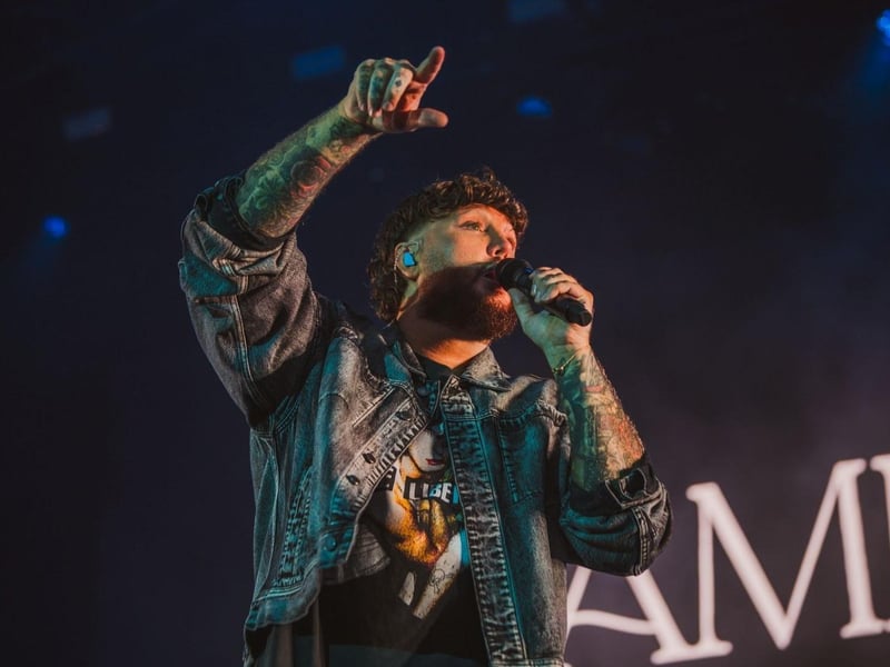 James Arthur on stage.