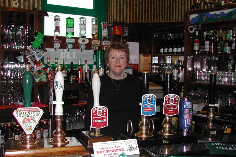 The Three Pigeons pub Landlady Tina Winterbottom back in 2005.
