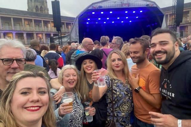 ​My family and I at the Nile Rodgers gig at the Piece Hall last year.