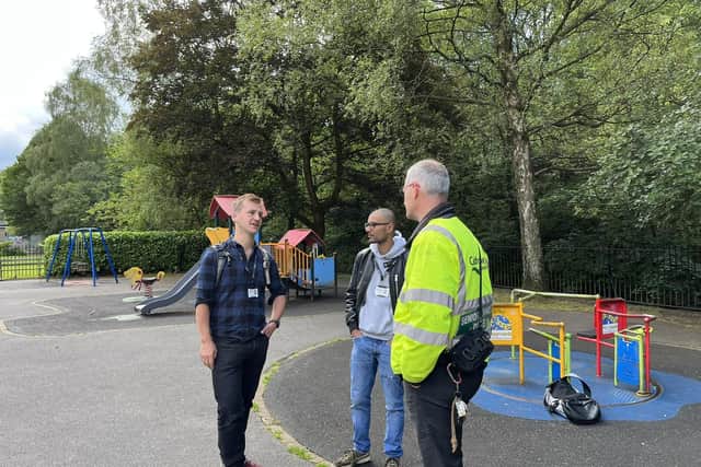 Ward councillors have been meeting with the council's park services team to discuss the state of the playground at Calder Holmes Park in Hebden Bridge