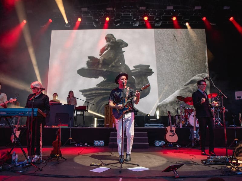 Scottish indie greats Belle and Sebastian marked the 30th anniversary of the release of their critically acclaimed second album If You’re Feeling Sinister with a sold-out show at The Piece Hall.