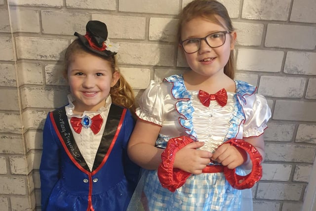 Lilly,5,  as Mary Poppins and Lucy, 7, as Dorothy.