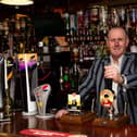 Landlord Martyn Roper celebrating 30 years at the Old Brandy Wine, Luddendenfoot