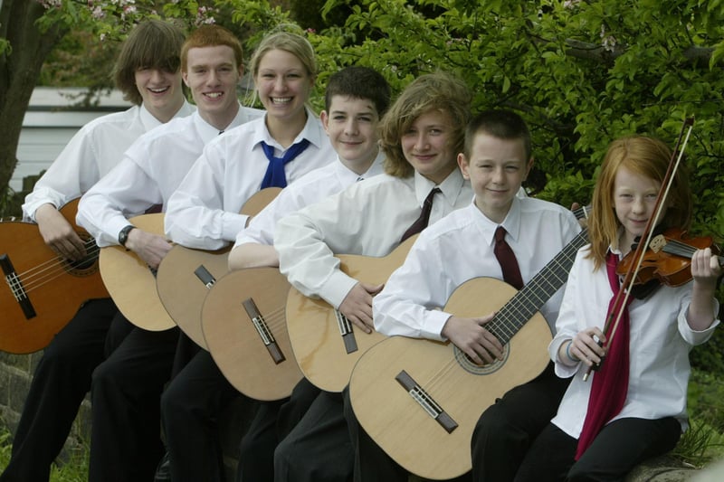 The Calderdale Youth Guitar Ensemble at their fundraising morning, held at Greetland Methodist Church back in 2005