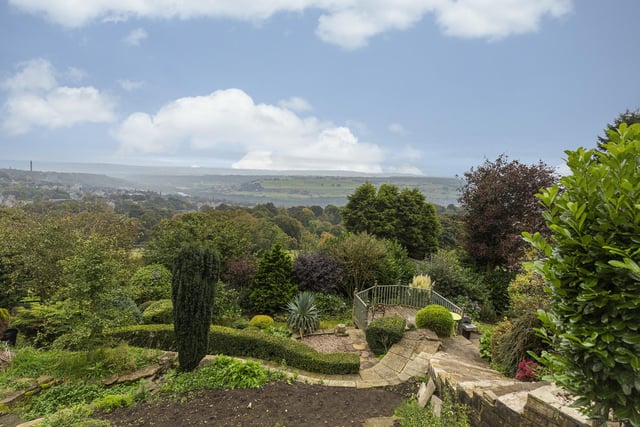Looking out over the valley from the tiered gardens of Warley Lodge.