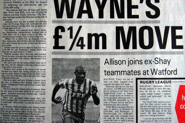 1988-89, Wayne Allison leaves