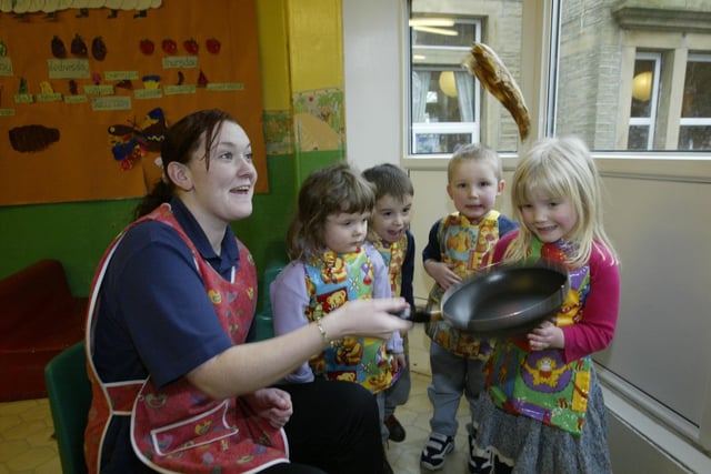 Elland Private Day Nursery Pancake Making back in 2003.