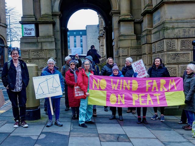 Campaigners against the wind farm proposals lobbied councillors at Halifax Town Hall before a recent council meeting