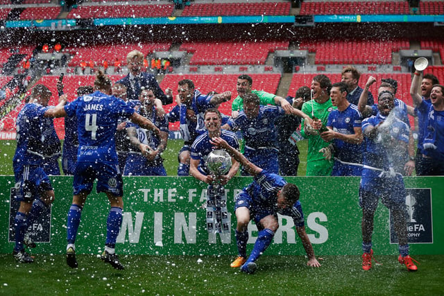 LONDON, ENGLAND - MAY 22:  Halifax Town celebrate after winning the FA Trophy Final match between Grimsby Town FC v FC Halifax Town at Wembley Stadium on May 22, 2016 in London, England.  (Photo by Joel Ford/Getty Images)