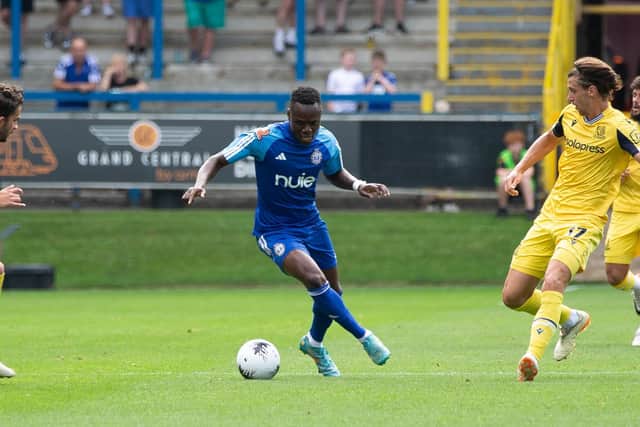 Actions from FC Halifax town v Southend at the Shay. Pictured is Andrew Oluwabori