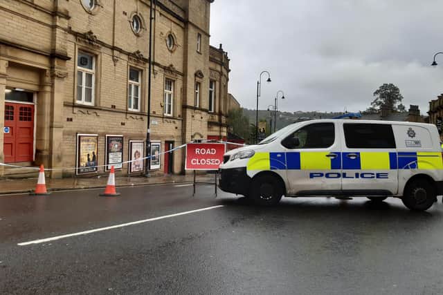 A large part of Halifax town centre was cordoned off after the stabbings last October