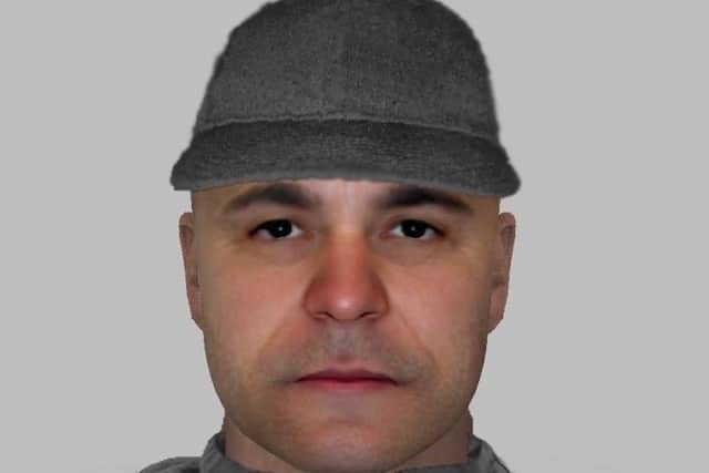 Police have released this E-fit of a man they want to speak to about the attack