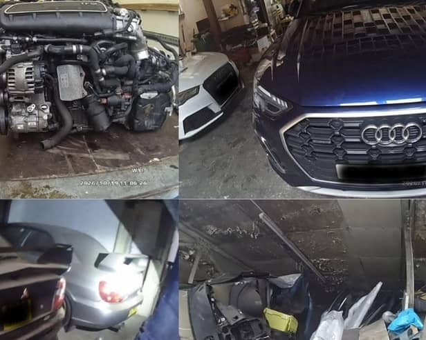 West Yorkshire Police officers uncover a a suspected chop shop in Calderdale.