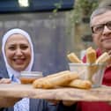 Razan Alsous and Raghid Sandouk and the Hello Mi Rolls. Picture: Channel 4