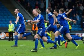 FC Halifax Town beat Salford City in the semi-finals of the Conference North play-offs at the Shay in 2017