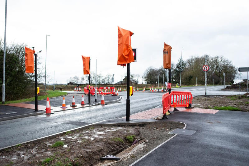 The junctions at the top of Scholes Lane where road improvements are being made.