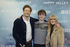 Rhys Connah, who plays Ryan Cawood, and James Norton, who plays Tommy Lee Royce and Siobhan Finneran, who plays Clare Cartwright. Picture: BBC