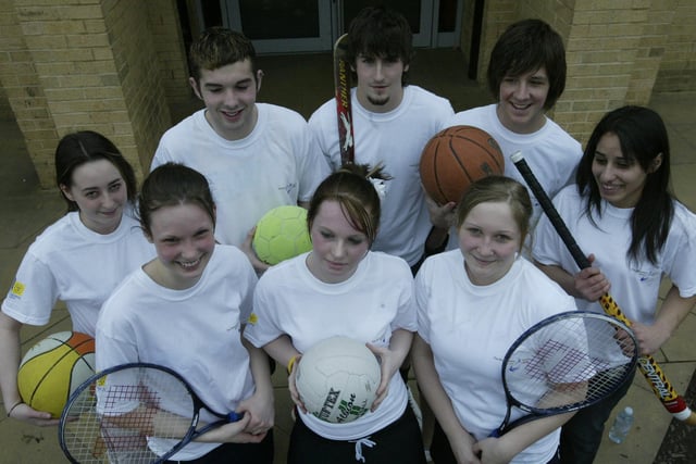 Students take part in the Flagship Sports Festival at Brooksbank School,  Elland in 2005.