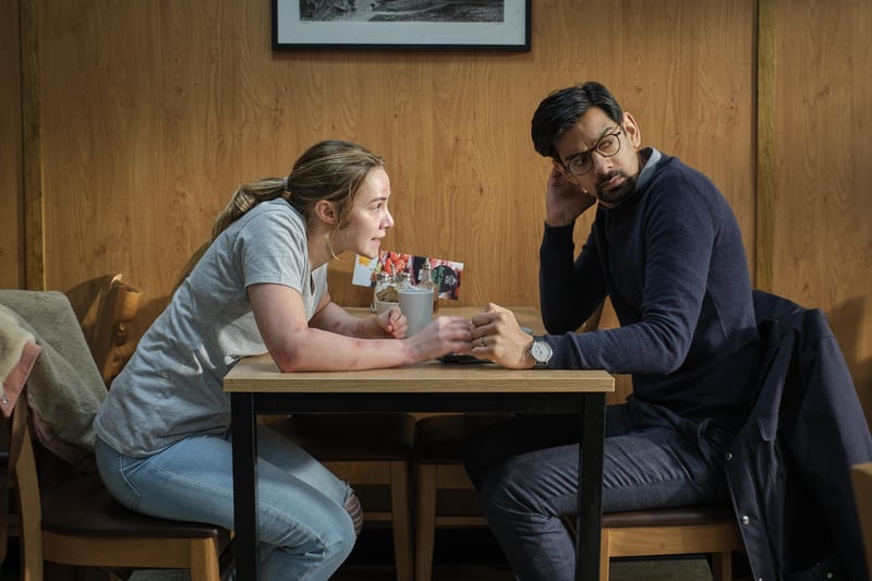 Renamed as Bell Street Kitchen for the show, Joanna and Faisal had another meeting in episode two at the Shay Cafe on Hunger Hill in Halifax. Picture: BBC/Lookout Point/Matt Squire