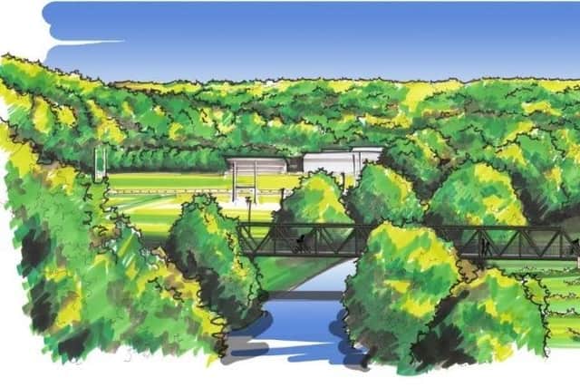 An artist's impression of how the West Vale Bridge might look at the new Elland Railway Station