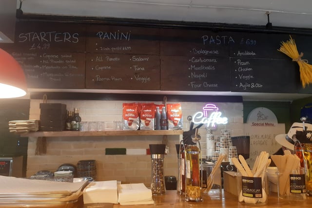 The new eaterie will be serving home made pasta, paninis and coffee