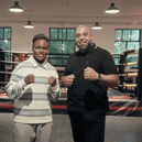 Mr Dipoti with Nicola Adams at Northern Powerhouse Boxing Academy.