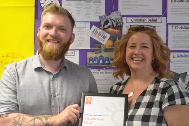 Todmorden High School’s two-person ethics, philosophy, and religion (EPR) department has been named as one of only a few nationwide to achieve the Religious Education Quality Mark gold award