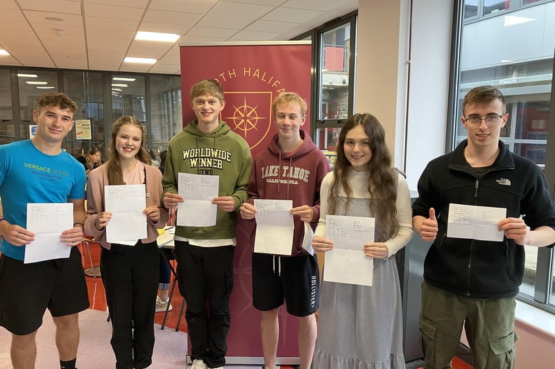 North Halifax Grammar School students with their results.