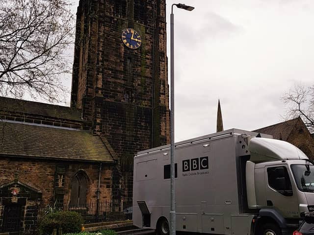 The BBC are broadcasting from Halifax Minster today