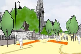 An artist's impression of how the new area outside Square Chapel will look