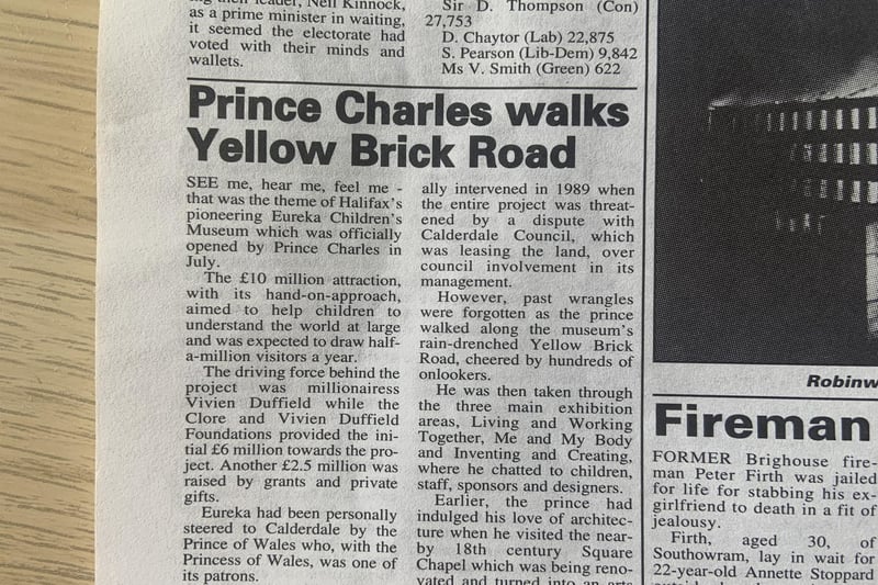 Prince Charles officially opened Eureka! The National Children's Museum in July 1992.