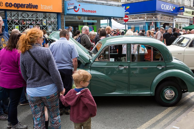 Classic cars at Brighouse 1940s weekend in 2015