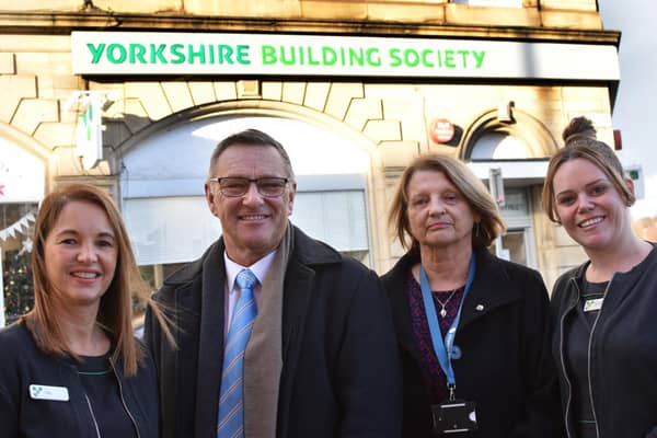 Lisa Fairbank Yorkshire Building Society customer consultant, Craig Whittaker MP, Liz Horne Citizens Advice Operations manager and Sarah Chappell Yorkshire Building Society Customer consultant.